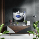Lips Brushed Aluminium Dibond Wall Art.